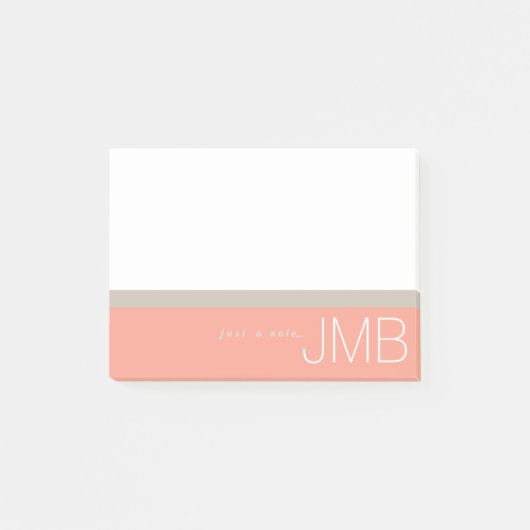 Post-it® Bracelet blanc et rose Juste une note Monogramme (Devant)