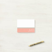Post-it® Bracelet blanc et rose Juste une note Monogramme (Sur un bureau)