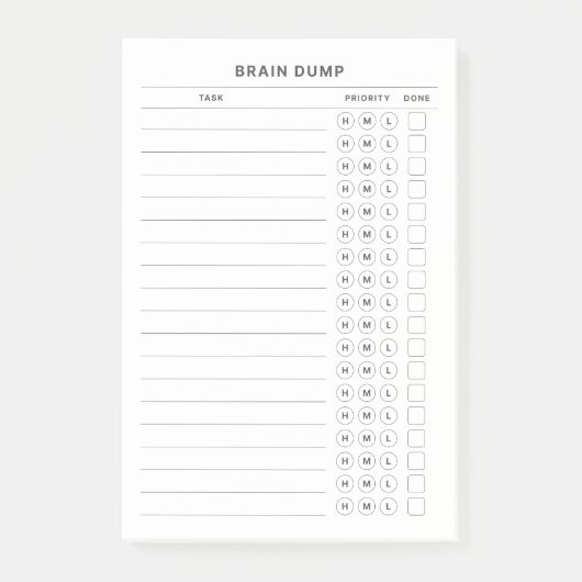 Post-it® Brain Dump Get It Done Priorité Organisateur Post- (Devant)