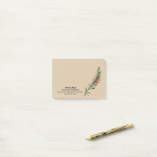 Post-it® Branche de l'arbre rustique Yew (Sur un bureau)