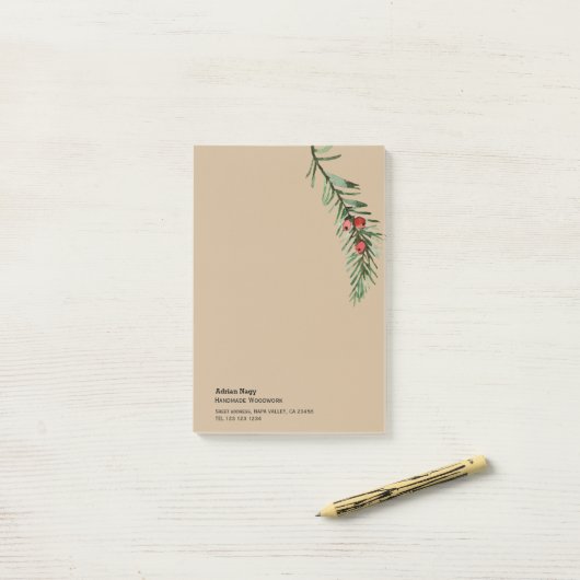 Post-it® Branche de l'arbre rustique Yew (Sur un bureau)