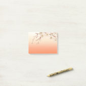 Post-it® Branche orange rayée de nuances des fleurs (Sur un bureau)