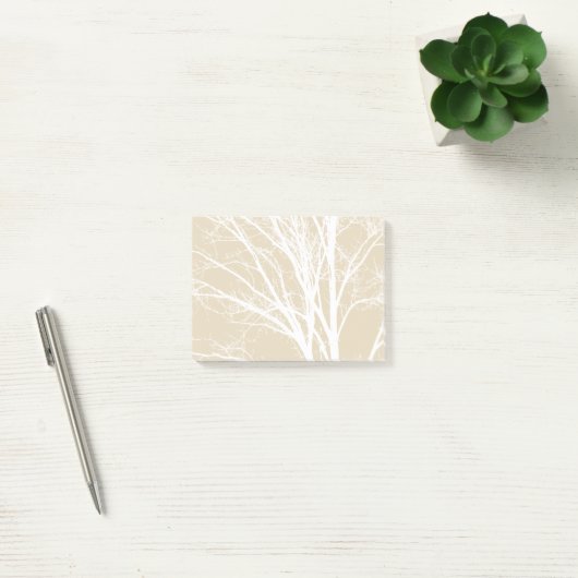Post-it® Branches d'arbre blanc brun crème rustique (Bureau)