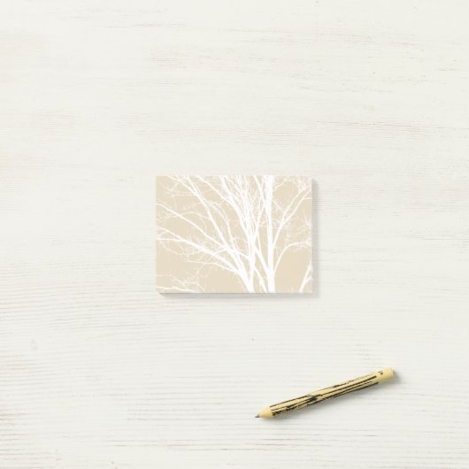 Post-it® Branches d'arbre blanc brun crème rustique (Sur un bureau)