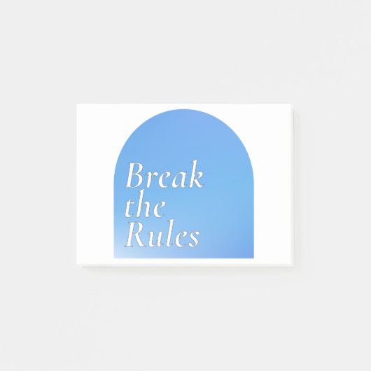 Post-it® Break the rules sticker, retro typography, (Devant)