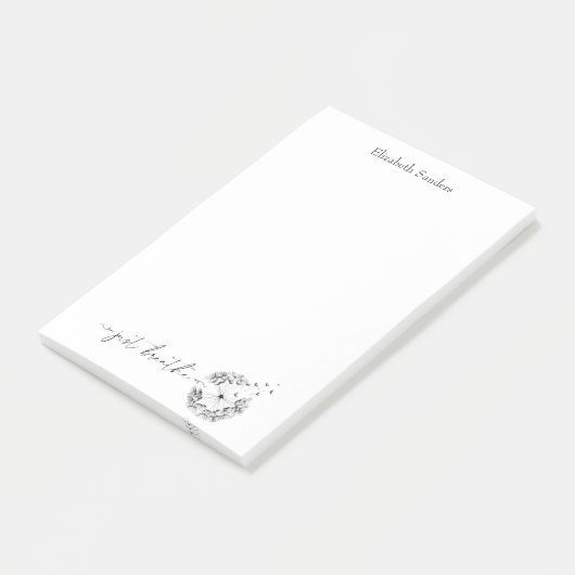 Post-it® Breathe Citation Dandelion dans le script du vent (Incliné)