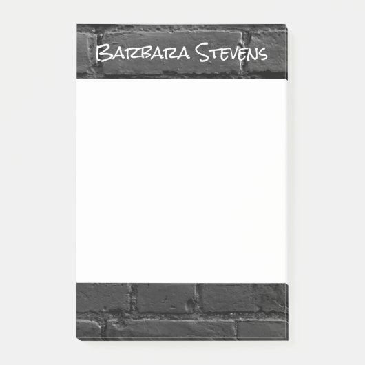 Post-it® Brick noir et blanc 4x6 Notes (Devant)