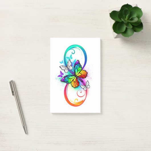 Post-it® Bright infinity with rainbow butterfly (Bureau)