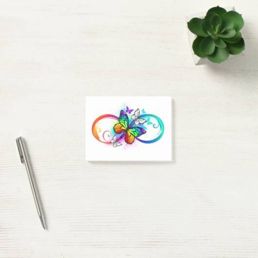 Post-it® Bright infinity with rainbow butterfly (Bureau)