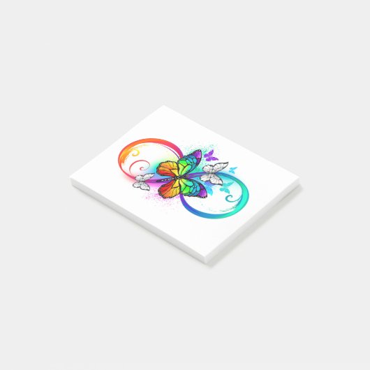 Post-it® Bright infinity with rainbow butterfly (Incliné)