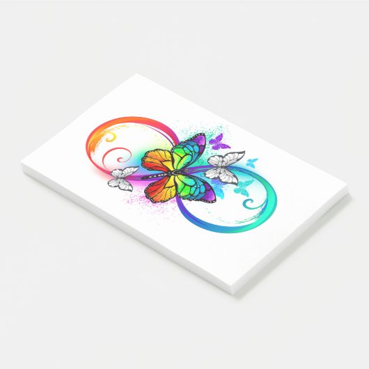 Post-it® Bright infinity with rainbow butterfly (Incliné)