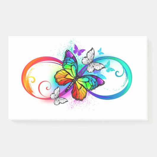 Post-it® Bright infinity with rainbow butterfly (Devant)