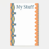 Post-it® Bright Orange Hearts And Waves (Devant)