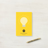 Post-it® Bright Orange Your Logo Light Bulle (Sur un bureau)