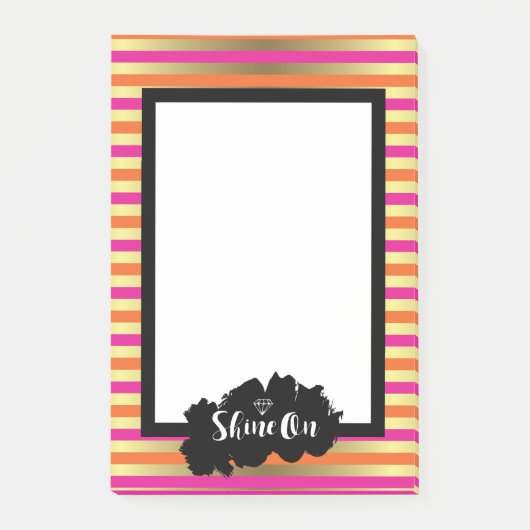 Post-it® Briller Sur Orange Rose & Faux Gold Metallic (Devant)
