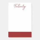 Post-it® Brique Rouge Nom Propre | Classique Professionnel  (Devant)
