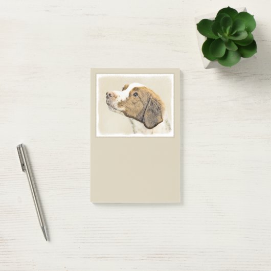 Post-it® Brittany Paining - Un joli art original de chien (Bureau)