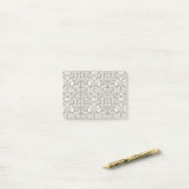 Post-it® Brocard de dentelle en damas noir et blanc vintage (Sur un bureau)