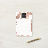 Post-it® Brochures Abstraites Rose or sur blanc (Sur un bureau)