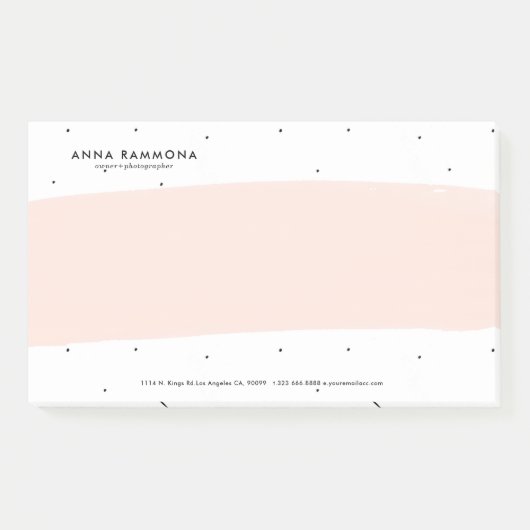 Post-it® Brochures minimalistes rose et blanc doux (Devant)