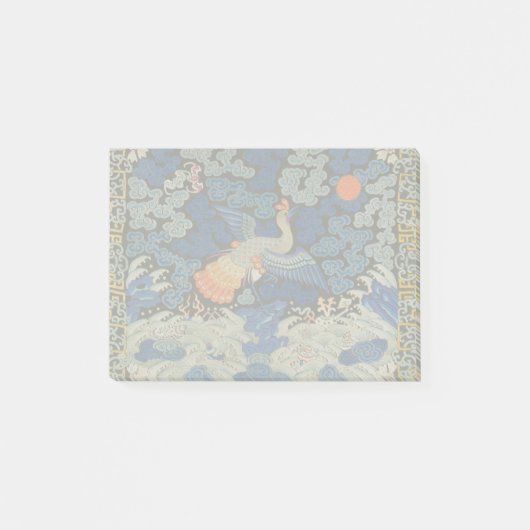 Post-it® Broderie chinoise bleu d'oiseau Vintage (Devant)