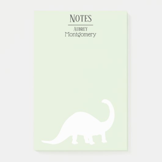 Post-it® Brontosaurus blanc amusant Silhouette | Personnali (Devant)
