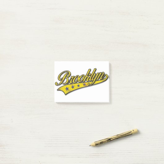 Post-it® Brooklyn Logo Gold Embossé (Sur un bureau)