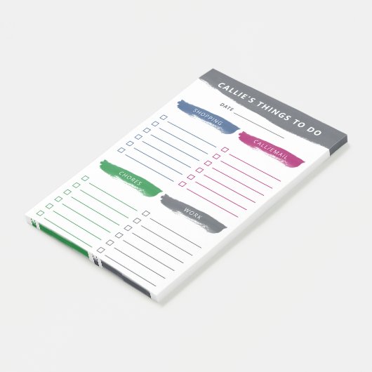 Post-it® Brosses Quatre catégories à faire (Incliné)