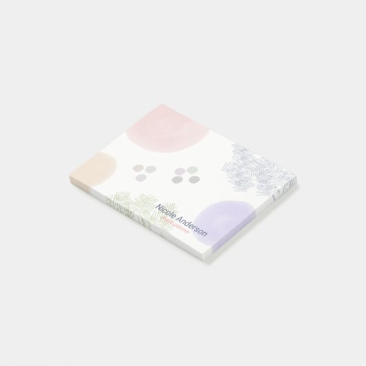 Post-it® Brouillard Abstrait mignon Pastel (Incliné)