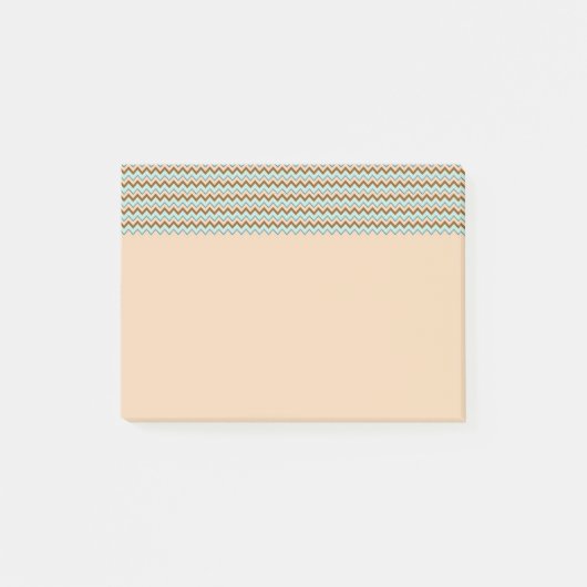 Post-it® Brown et Turquoise Zigzag Chevron (Devant)