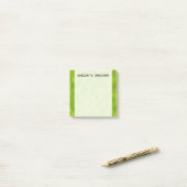 Post-it® Brume/brume vertes/Brouillard-Comme le motif + Nom (Sur un bureau)