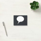 Post-it® Bubble de discussion blanche et noire Nom personna (Bureau)