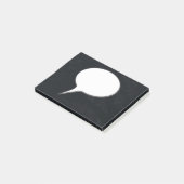 Post-it® Bubble de discussion blanche et noire Nom personna (Incliné)