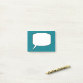 Post-it® Bubble de discussion blanche et noire Nom personna (Sur un bureau)