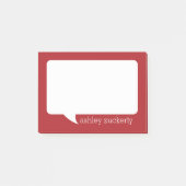 Post-it® Bubble Parler Rouge et Blanc Nom personnalisé (Devant)