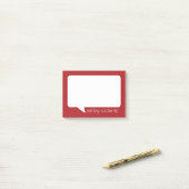 Post-it® Bubble Parler Rouge et Blanc Nom personnalisé (Sur un bureau)