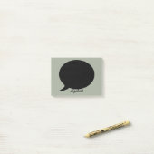 Post-it® Bubble Parler Vert & Noir Nom personnalisé (Sur un bureau)