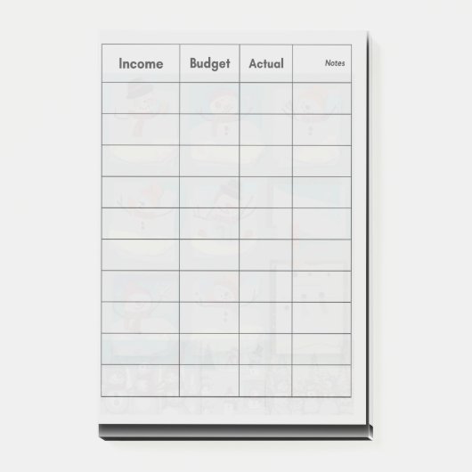 Post-it® Budget Tracker Winter Thème Post Il note (Devant)