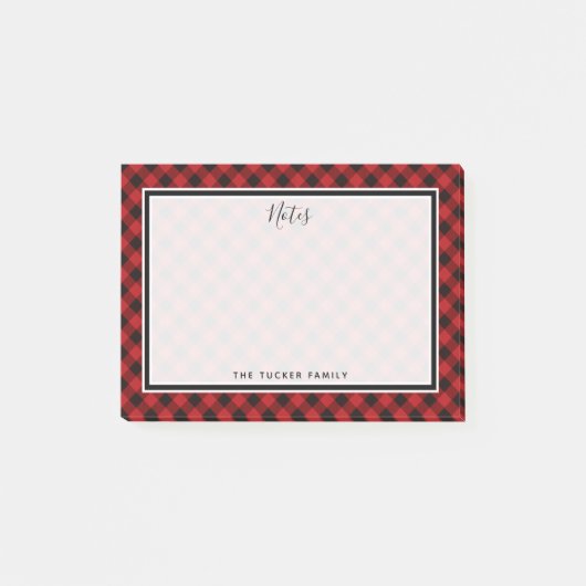 Post-it® Buffalo Check Christmas Plaid Red and Black (Devant)