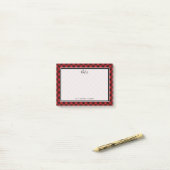 Post-it® Buffalo Check Christmas Plaid Red and Black (Sur un bureau)