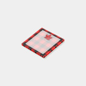 Post-it® Buffalo Check Feuille d'érable rouge et noire (Incliné)