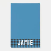 Post-it® Buffle bleu profond Vérifier le nom blanc (Devant)