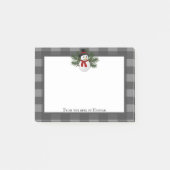 Post-it® Buffle Snowman Souriant Plaid Personnalisé (Devant)