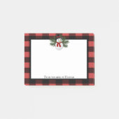 Post-it® Buffle Snowman Souriant Plaid Personnalisé (Devant)