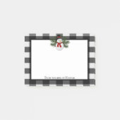 Post-it® Buffle Snowman Souriant Plaid Personnalisé (Devant)
