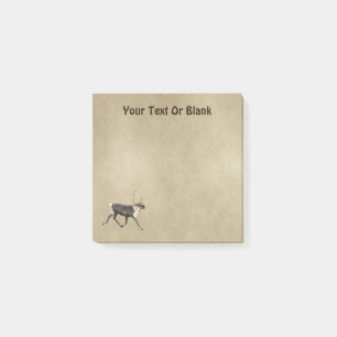 Post-it® Bull Caribou (Reindeer) Sur Ancien Papier