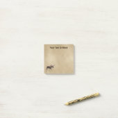 Post-it® Bull Moose Sur Ancien Papier (Sur un bureau)