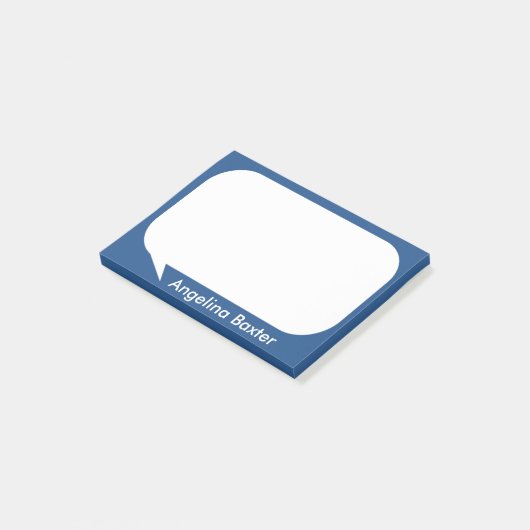 Post-it® Bulle bleue et blanche de personnaliser (Incliné)