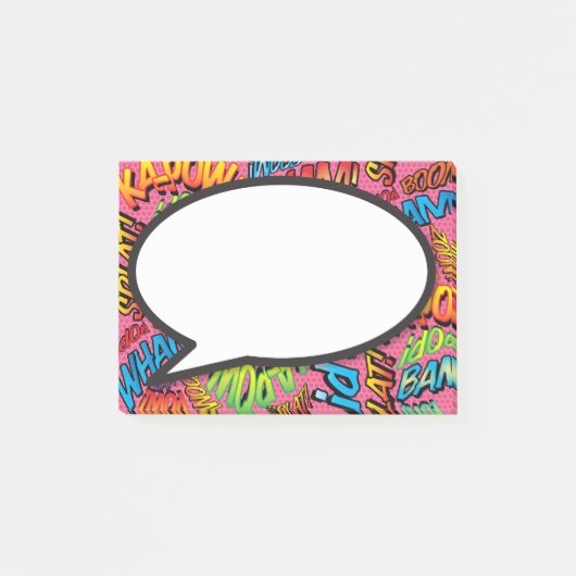 Post-it® Bulle de bande dessinée colorée (Devant)