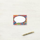 Post-it® Bulle de bande dessinée colorée (Sur un bureau)